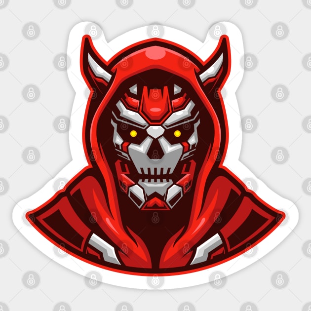 Robotic skull Sticker by mightyfire